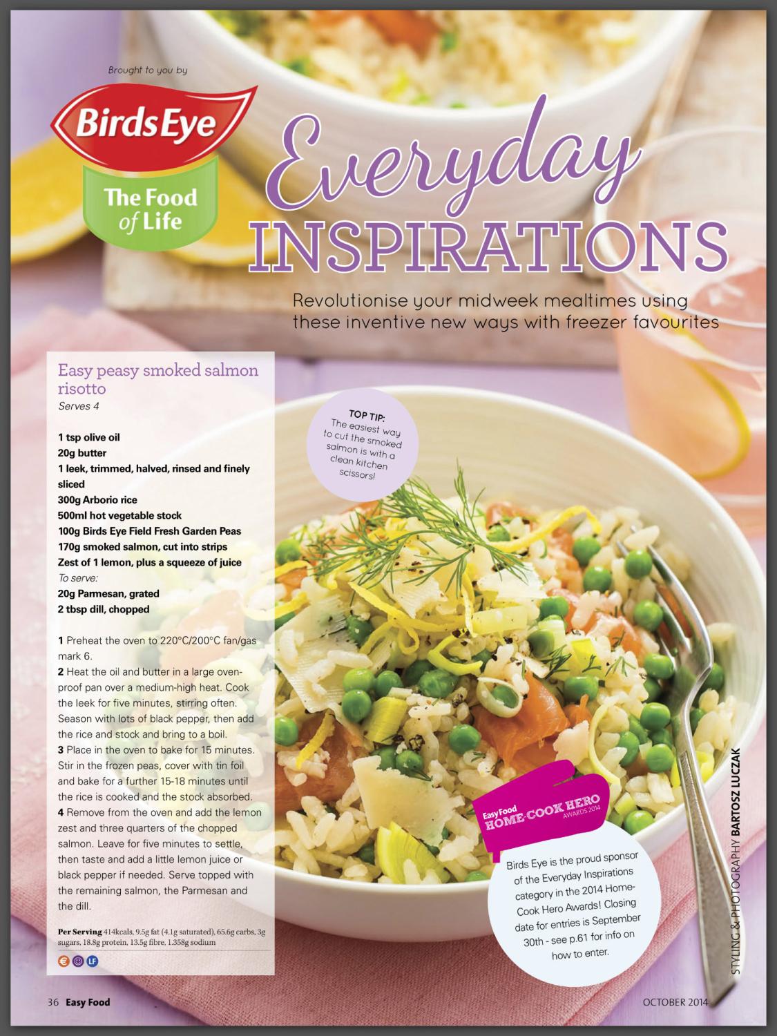 Bird's Eye sponsored feature for Easy Food Magazine 