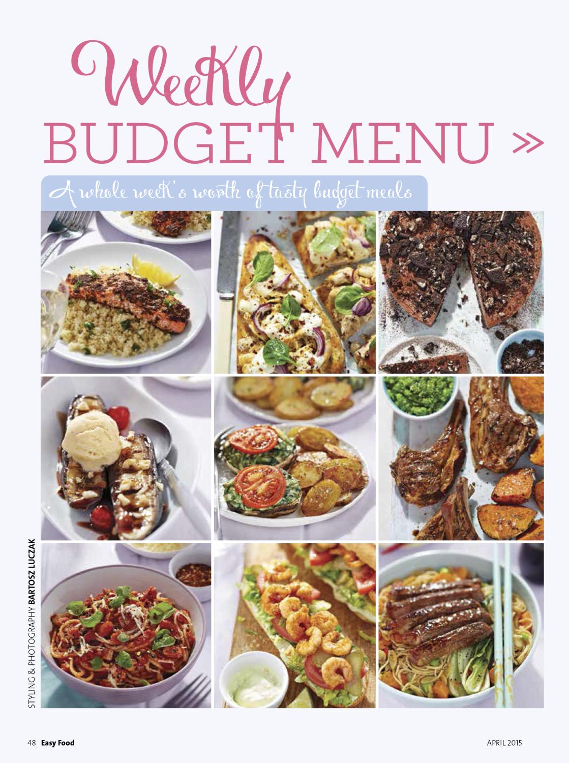 Weekly Budget Recipes shot for Easy Food Magazine 
