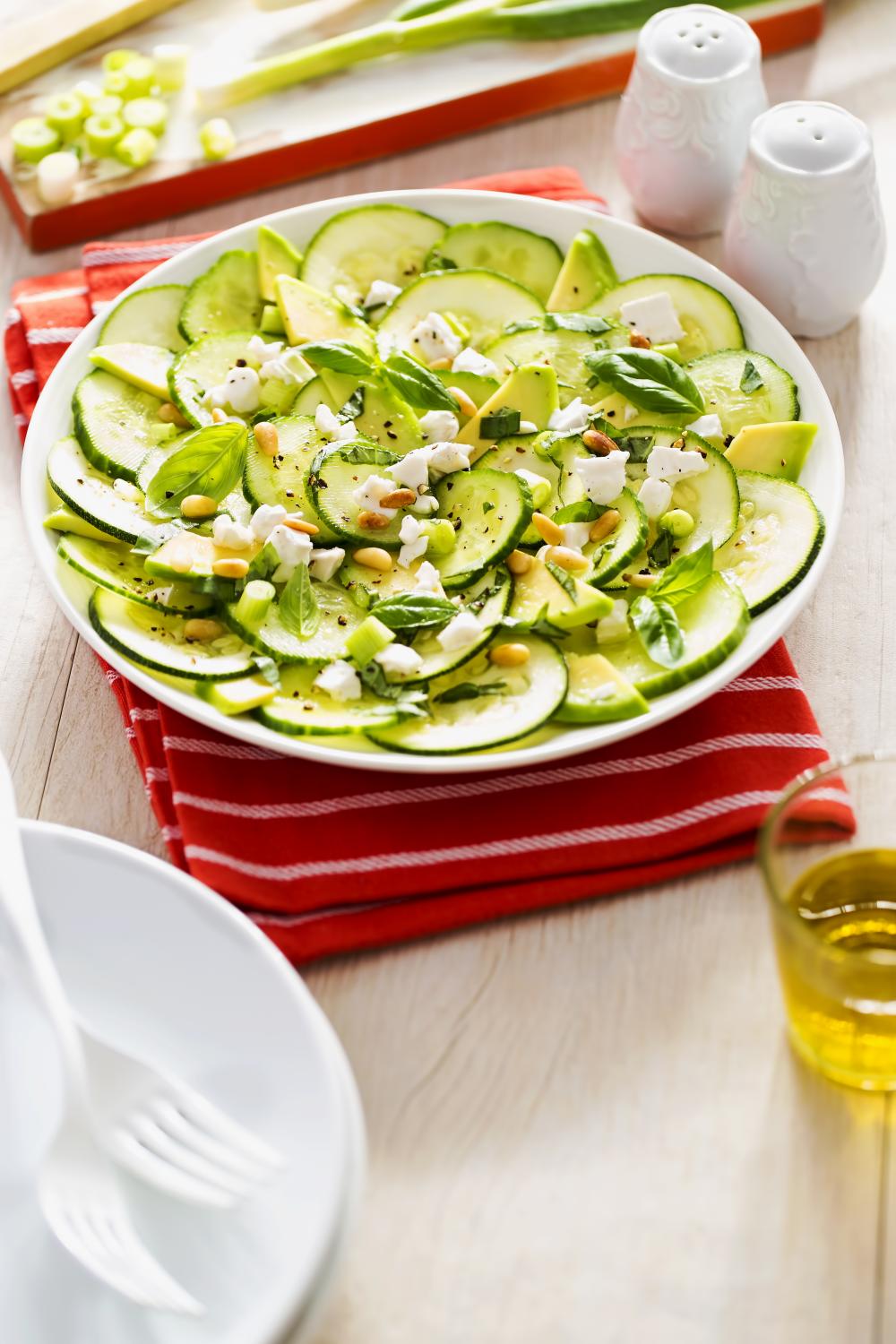 Courgette carpaccio salad