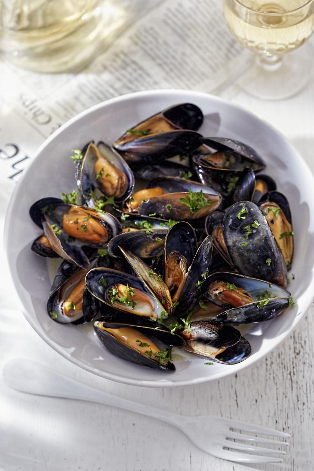 Mussles with white wine 