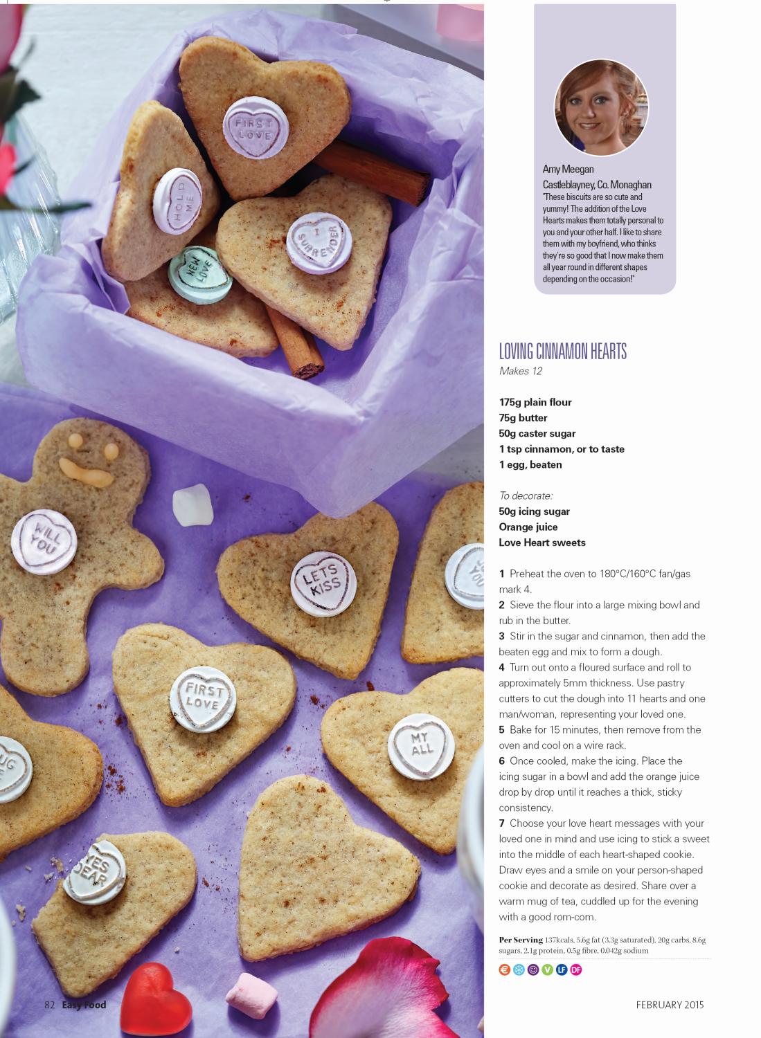 Valentines feature, February issue Easy Food 