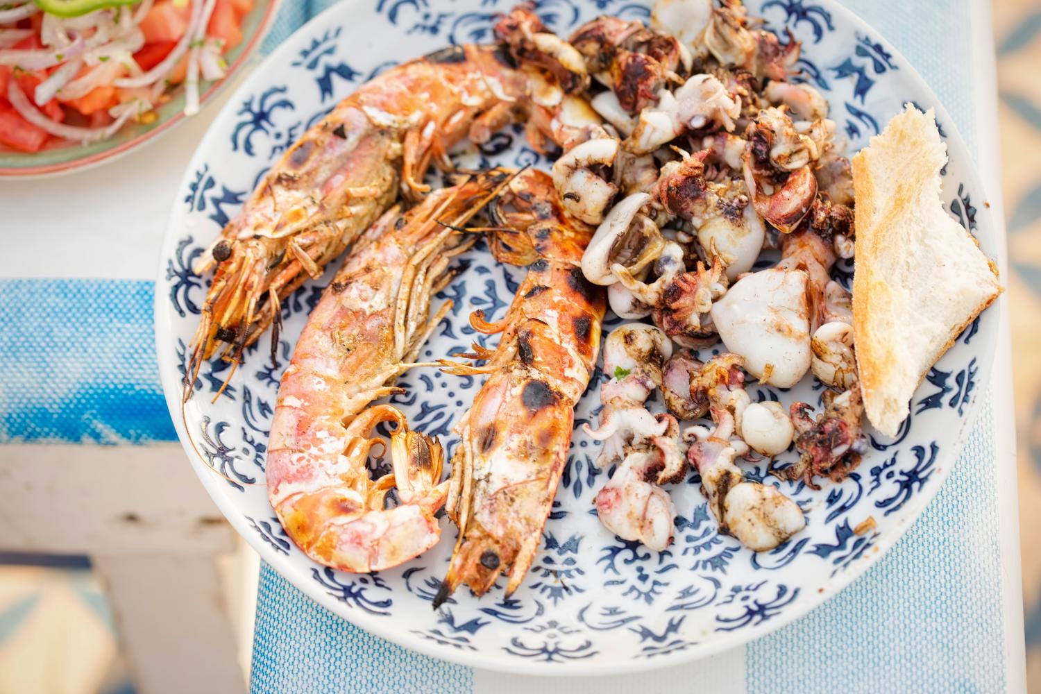 Seafood plate, Essaouira village, Morocco